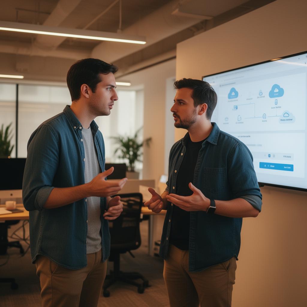 Engineers in gesprek over cloud architectuur